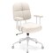 Beige Leatherier Upholstered Office Chair with Cushion, Rocking and Swivel